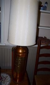 Vintage fire extinguisher lamp