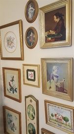 Several framed prints