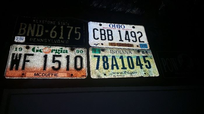 Several license plates