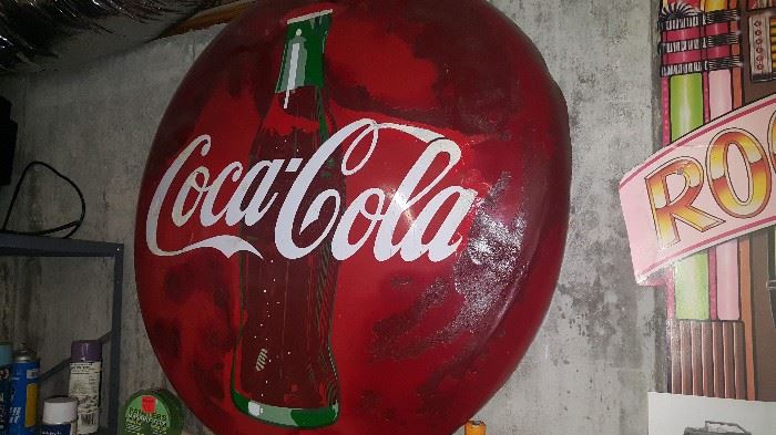 Big Coca Cola Button with restoration 