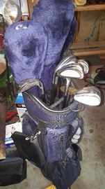 Like new golf clubs, left handed, we also have a pair of size 11 golf shoes