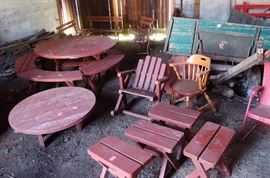 Outdoor wood furniture!