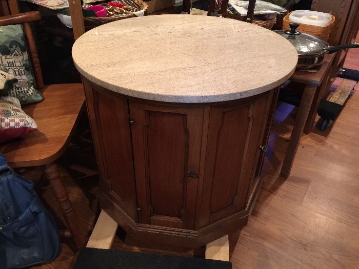 Marble top bar cabinet