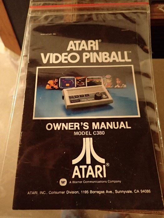 ATARI VIDEO PINBALL MODEL C380 / WITH ALL THE MANUAL'S GREAT CONDITION / AND GAMES