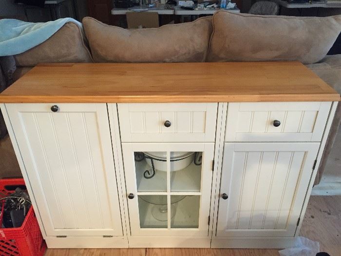Cream cabinet--great for extra storage