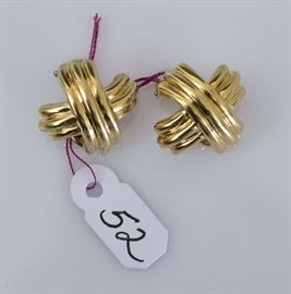 Tiffany & Co. 18k Gold Cross Earring
1" long, 7.8 dwt
pierced