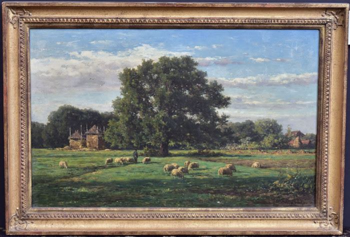 Willem Roelofs
Landscape with Sheep
18 1/2" x 28 3/4" oil on canvas
signed lower right