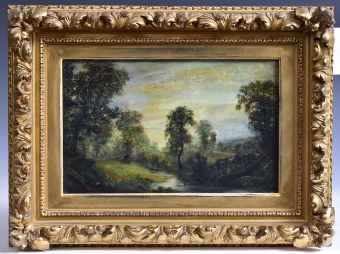 Miriam Blakelock
Landscape with Pond
9" x 14" oil on canvas
signed lower left