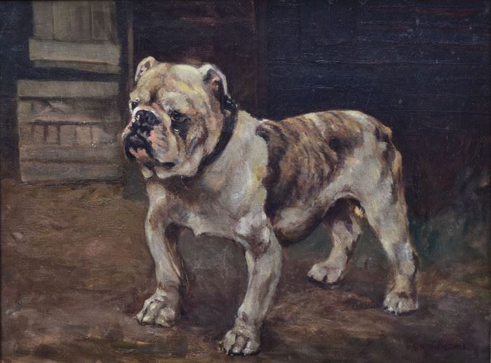 George Vernon Stokes
English Bull Dog
18" x 24" oil on canvas
signed lower right