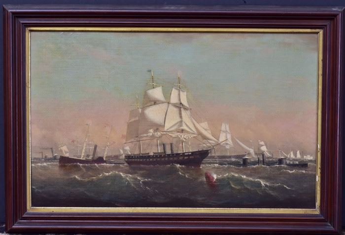 William E. Norton 	
Portraits of Vessels of War
20" x 32" oil on canvas
signed lower left
with lithograph identifying ships