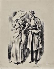 Raymond Crosby Original Illustration Art
"..in Vaudeville"
21 1/2" x 17" ink on paper
signed lower right