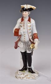 Meissen Porcelain Military Statue
9" high
late 19th century