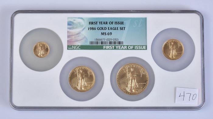 1986 Gold Eagle Coin Set
First Year of Issue
$50, $25, $10 and $5
MS69,  NGC