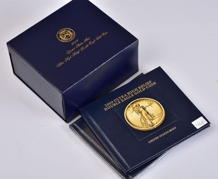 2009 $20 Double Eagle Gold Coin
Ultra High Relief in fitted display box
with book