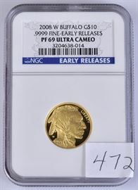 2008-W Buffalo Gold $10 Coin 	
PF69 Ultra Cameo
Early Releases, NGC