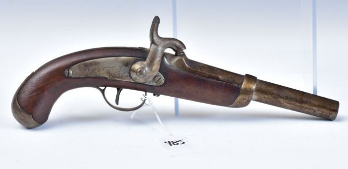 Flintlock Pistol
J.  ANCION & Cie/ A. LIEGE
7 3/4" barrel, 13 3/4" overall
19th century