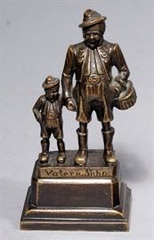 Father and Son Bronze Figures Inscribed "Vateru Sohn" 5"T, Purchased in 1978 from Treasure House Antiques in Kansas City