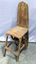 Antique Jefferson Bachelor Step Stool Ironing Board Chair