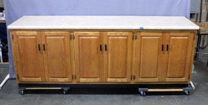 Large 8 Foot Cabinet with Countertop, Perfect for Garage, 8' x 41" x 26"