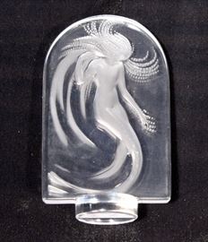 Lalique Naiad Crystal Sea Nymph Mermaid Ring Holder, 3.75"T