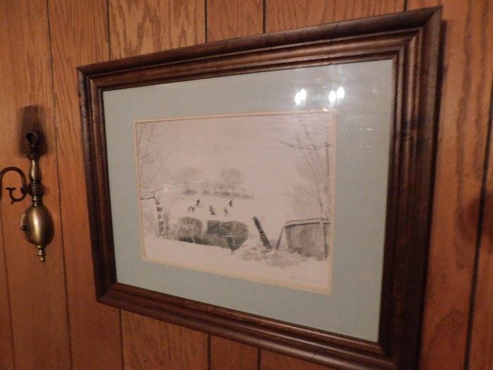 1954 Leslie Worth watercolor(Winter Skate Scene Theme)