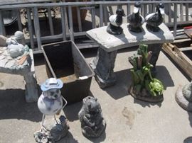 Lots of Garden Ornaments and 3 different Benchs (all cement)