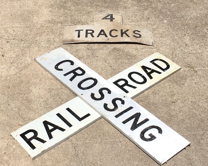 Railroad Crossing True Vintage Metal Signs (48" ; 4 foot each)