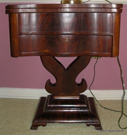 What a wonderful  Mahogany Small Work Table with Game Table swivel top, Empire style, just a gorgeous small piece.