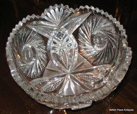American Brilliant Antique Cut Glass Bowl, 