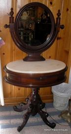 What a Beauty, Small Dressing Table {Vanity} , marble top, pre Victorian with unusual base as shown in next photo.