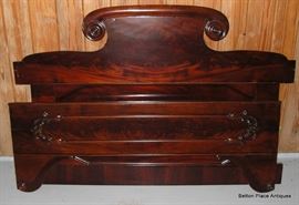 Flame Mahogany Empire  Full size Four Poster Bed, this shows the Headboard and Base