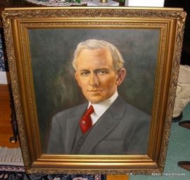 Governor Cary A Hardee Oil on Canvas Portrait, similar to the one that Hangs in the Capitol in Tallahassee....1921 to 1925, Governor of Florida