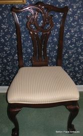One of the 12 Mahogany Chippendale Dining Chairs, 2 Captain, 10 Normal