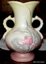 Hull Pottery Vase, handle on left side has been broken off and glued back.