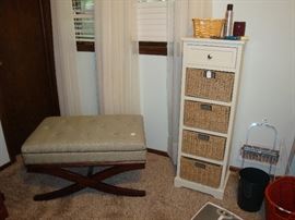 Footstool, 4/basket storage unit