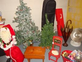 Umbrella stand. Holiday decorations