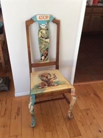 One of a kind hand painted artists chairs.