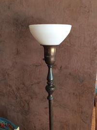 Art deco floor lamp with beautiful marble base.