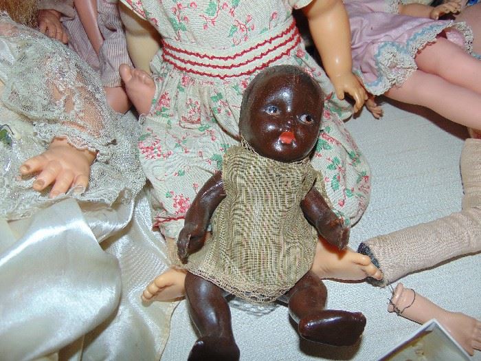 Vintage antique dolls, including Barbie
