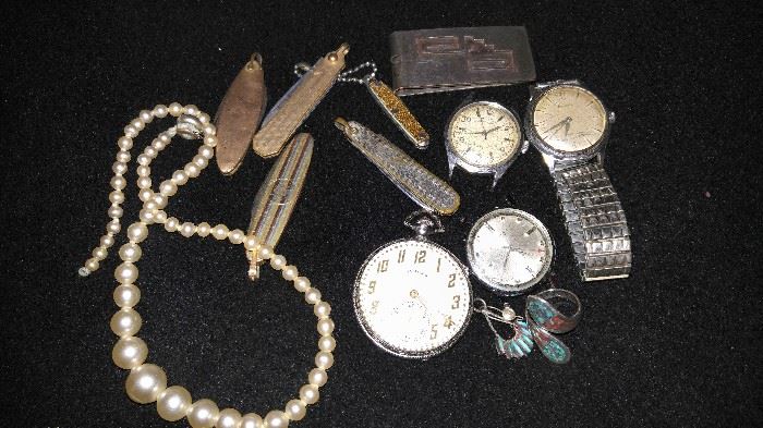 Vintage pocket watch and watches