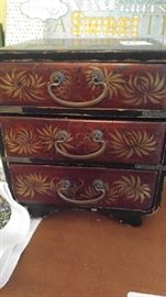Beautiful old Victorian wooden jewelry box