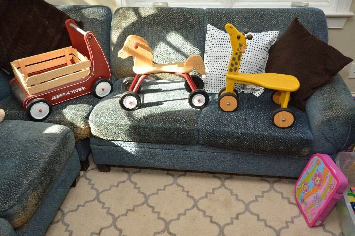Radio Flyer toddler's push wagon, Radio Flyer horse on wheels, rolling giraffe