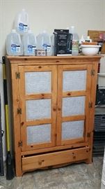 Storage cabinet with tin-accent doors--SOLD