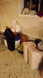 Trash cans & large baskets (several have SOLD), some stuffed animals