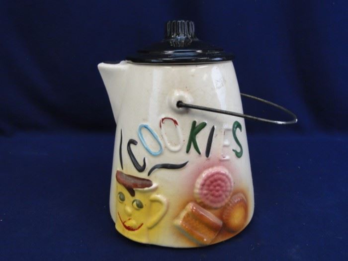 Anthropomorphic Coffee Pot Cookie Jar