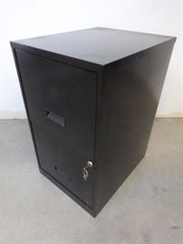 Black Metal Two Drawer File Cabinet