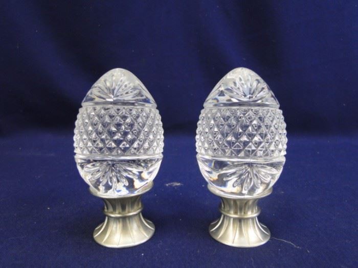 Pair of Glass Eggs w/ Signed Stands