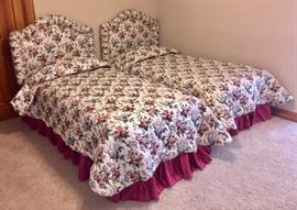 Custom upholstered headboards and bedding