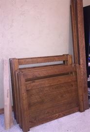 Pair of twin oak beds