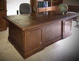 Leather top executive desk
